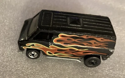 Винтажный 1974 Hot Wheels Blackwall черный супер фургон пламя металл + Unchromed колесо - Изображение 1 из 4