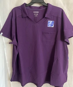 Blusa Médica Scrubstar Para Mujer 3X Activa Cuello en V con Cuello NUEVA Púrpura Elastizada - Imagen 1 de 6