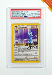 Pokemon PSA Dragonair #18 Base set 1st Ed Auto 10 Mitsuhiro Arita 2000 Italiano - Foto 1 di 3