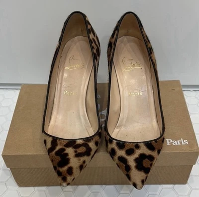Christian Louboutin Leopard Print Women's Pumps Heels Size 38 US 8 - Image 1 of 4