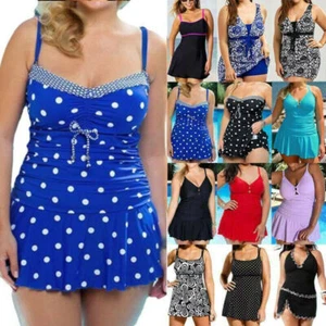Plus Size Women Lady Summer Beach Swimdress Swimwear Swimsuit Swimming Costume - Picture 1 of 15