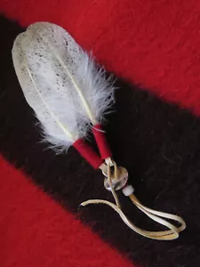 Feder Indianer handbemalt Haargummi Abalone Muschel Conce 6" Weißkopfseeadler - Bild 1 von 9