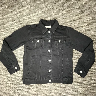 Pacsun Size XS Women Jacket Long Sleeve Button Up Denim Laced Back Black - Image 1 of 4