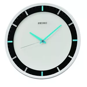 NUOVO OROLOGIO DA PARETE SEIKO 12" ROTONDO MARI ART DECO, Bianco QXA769W - Foto 1 di 3