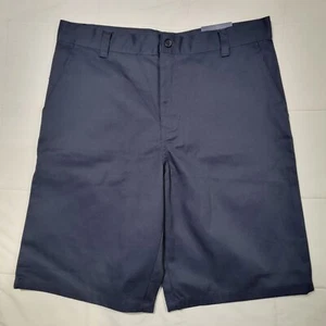 US Polo Assn Chino Shorts Sz 18 Husky Boys Navy Flat Front Belted Side Pocket  - Picture 1 of 5