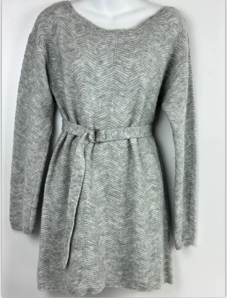 Dynamite Maternity Sweater Dress With Belt Knitted Tunic Sweater Gray Size XS - Image 1 of 4