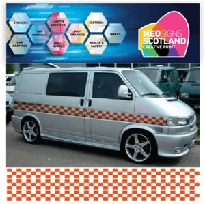 6m CHECKER FÜR VITO T5 TRAFFIC VIVARO SPRINTER VAN GRAFIK AUFKLEBER STICKER - Bild 1 von 2