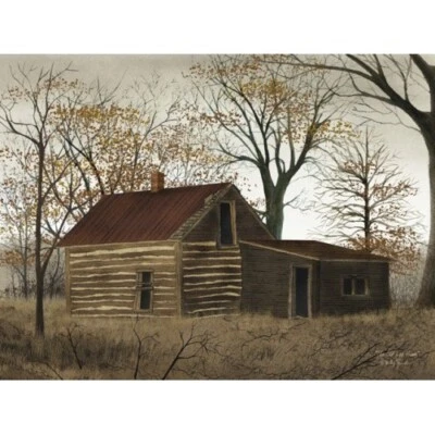 Billy Jacobs Canvas Print OLD LOG HOME 12" x 16"  Rustic  Country - Image 1 of 2