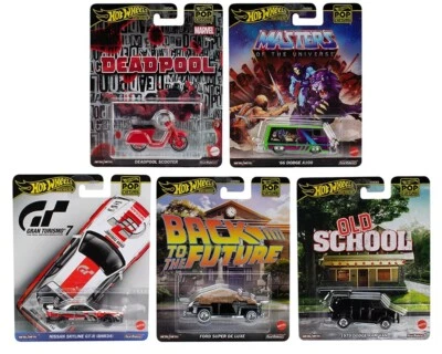 2025 Hot Wheels Pop Culture 5-Car Set Ram Van, Skyline,  Deadpool HXD63-956J-6B - Image 1 of 4