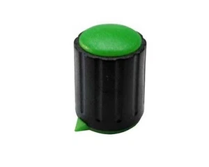 Manopola per potenziometro asse 6mm verde con indice diametro 15mm a vite - Picture 1 of 1
