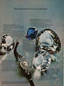 VINTAGE 1969 Bulova Watch Hope Diamond Print Ad - Picture 1 of 1