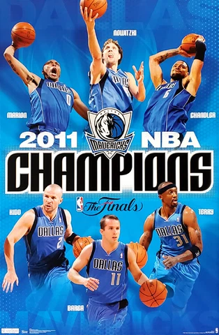 Dallas Mavericks 2011 NBA CHAMPIONS 6-Player Commemorative 22x34 Wall POSTER Cover
