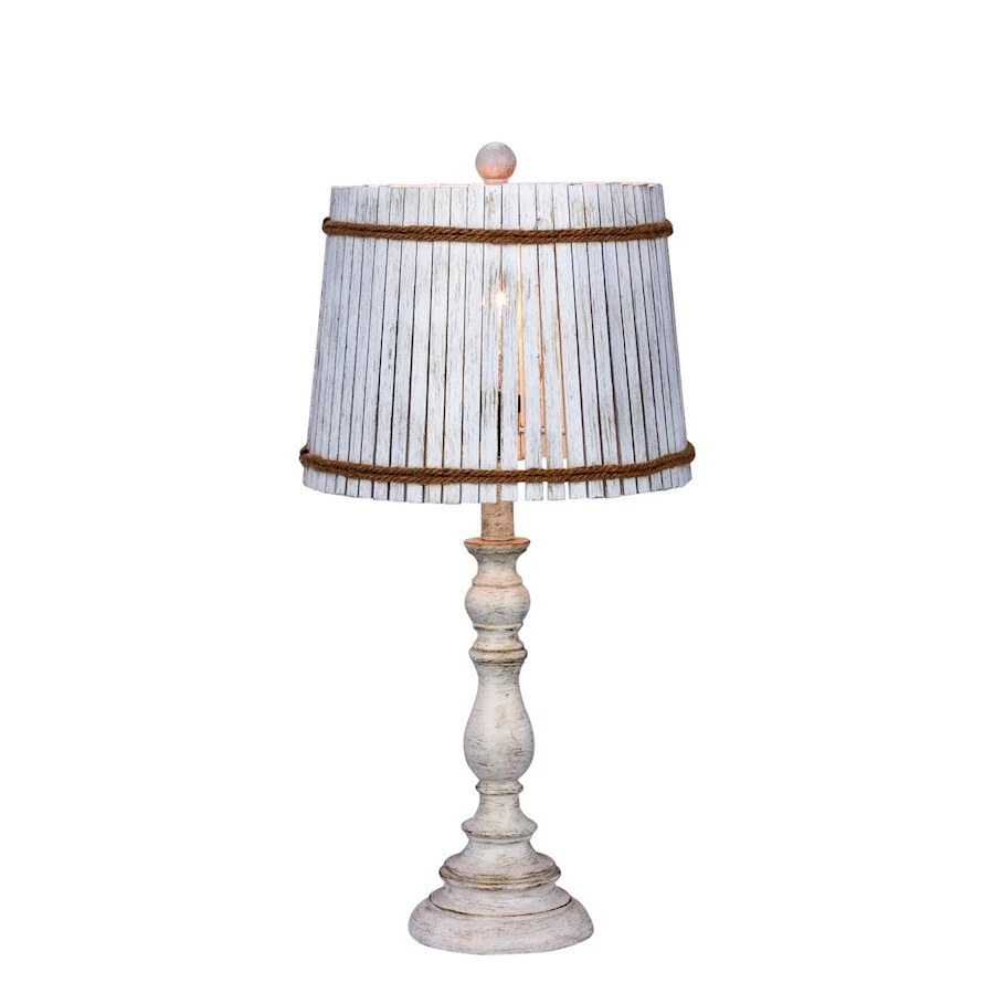 Настольная лампа Fangio Lighting 24,5 дюйма смола, белая - W-6223WHT - Изображение 1 из 1