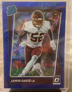 2021 PANINI DONRUSS OPTIC JAMIN DAVIS BLUE SCOPE PRIZM RC #247 WASH COMMANDERS - Picture 1 of 5