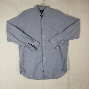 Camisa Blake Vintage Ralph Lauren Para Hombres M Mediana Azul Cuadros Poni Manga Larga - Imagen 1 de 9