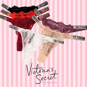 Victoria Secret LACE Shine Strap Barbados Bikini Brazilian Thong SET OF 3 S M L - Picture 1 of 14