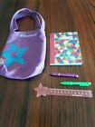 American Girl Doll purple school bag Ruler, Pens, copy book