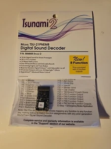 Soundtraxx 884808 Tsunami 2 TSU-21PNEM8 21 Pin Sound Decoder Steam-2 ~8 Function - Picture 1 of 2