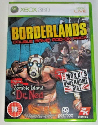 Borderlands Double Game Add-On Pack - Dr Ned + Mad Moxxi's - Xbox 360 - Complete - Image 1 of 3