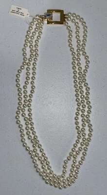 Park Lane Simulated Faux Pearl Necklace Triple Strand - Image 1 of 4