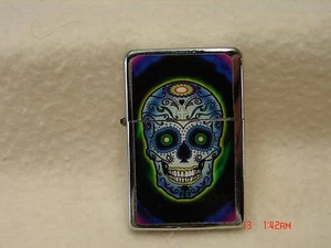 Classic Style Lighter - Blue Skull - Picture 1 of 2