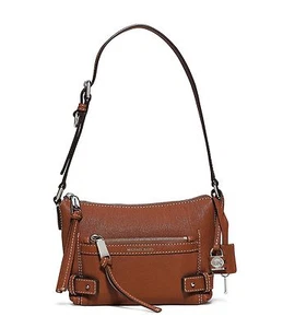 Michael Kors Abby Abbey Small Goat Leather Shoulder Bag (Walnut) - Picture 1 of 3
