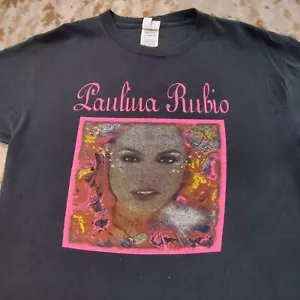 T-shirt vintage Paulina Rubio Tour Border Girl messicana rap media rara Y2k - Foto 1 di 11
