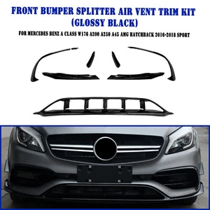 Replacement Glossy Black Front Splitter Bumper Set For Mercedes-Benz A45 A200 - Bild 1 von 12
