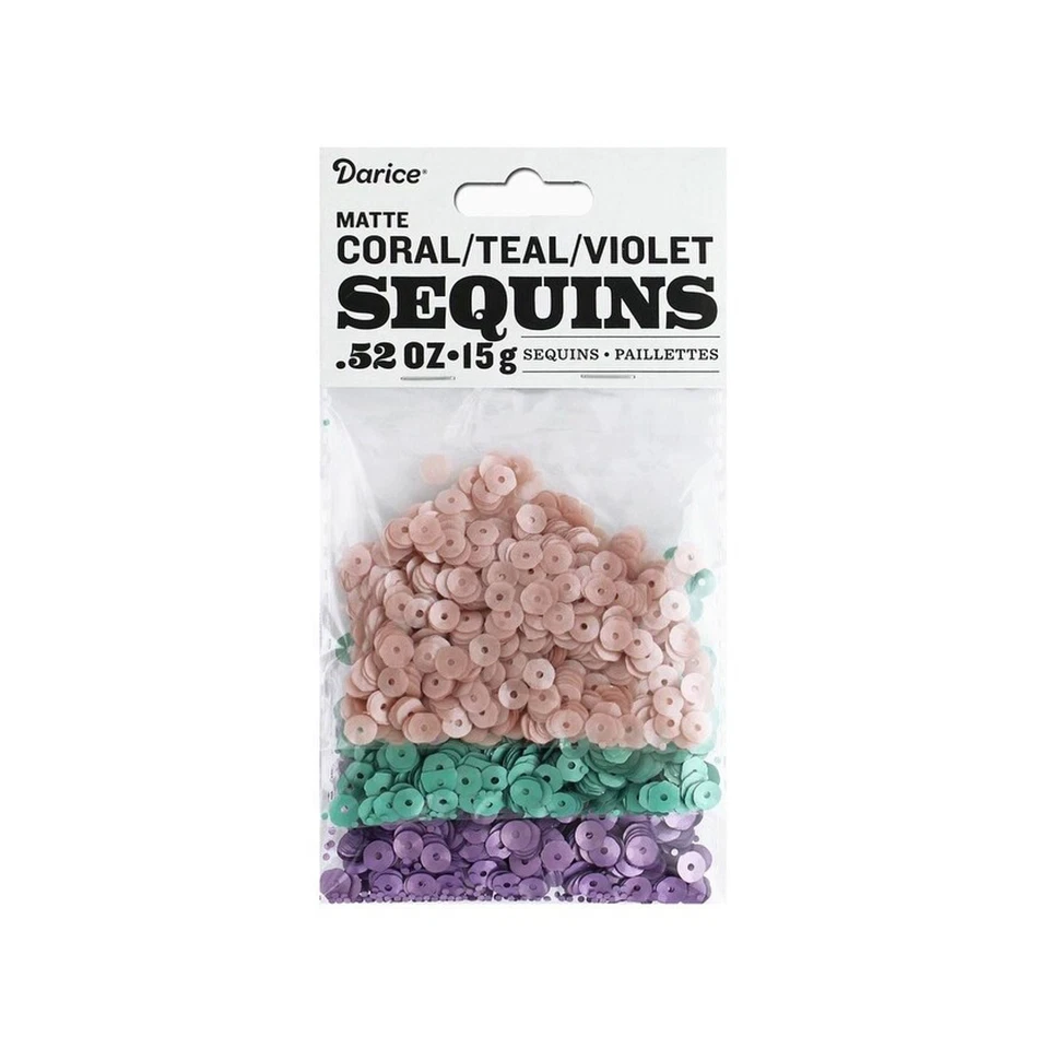 Lentejuelas de sirena - Lentejuelas de 5 mm - Lentejuelas coral/verde azulado/violeta - 15 g (dar30054281) Foto 1 de 1