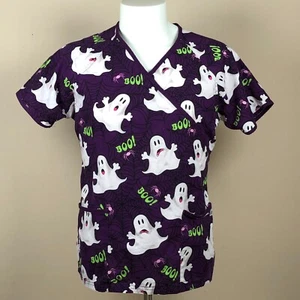 U A Scrubs Enfermera Exfoliante Halloween Fantasmas Unisex Mediano Hospital Médico - Imagen 1 de 4
