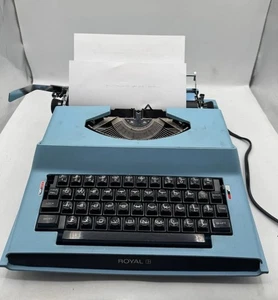 Royal Saturn SP-8000 Electric Typewriter Blue Vintage Japan Working Clean READ - Picture 1 of 18