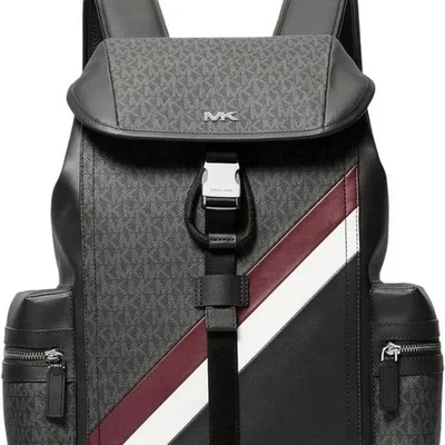 Mochila Michael Kors Rivington Logo Rayas NEGRA Foto 1 de 4