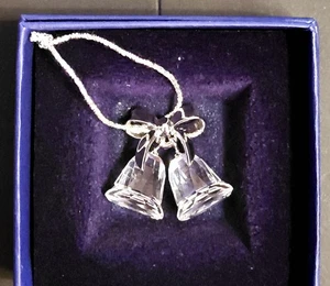 Swarovski zwei Kristall Glocken mit silbernem Band, neuwertig - Bild 1 von 2