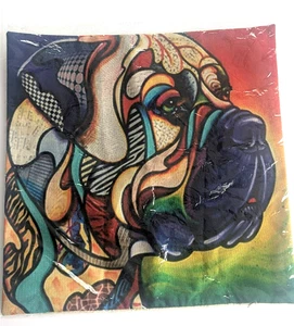 New Linen Shar Pei Dog Throw Pillow Case Abstract Art Pet Lover Decor 17x17 Zip - Picture 1 of 5