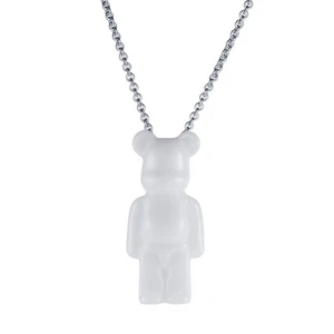 Baccarat Sterling Silver Be@rbrick White Crystal Necklace 2814116 - Picture 1 of 6
