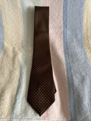 PIERRE CARDIN Marrón Con Lunares Blancos Diseño Fino Acanalado Foto 1 de 4