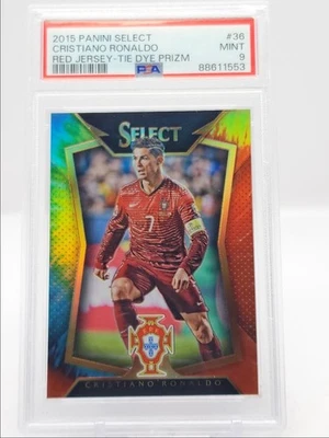 CRISTIANO RONALDO 2015 SELECT CAMISETA ROJA TIE DYE POP 5/30 PSA 9 Q1110 Foto 1 de 2