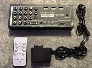 HDMI Switch 8:1 1.4 With 3D Supported HDMI Switcher 1080P With IR Remote Control - Picture 1 of 3