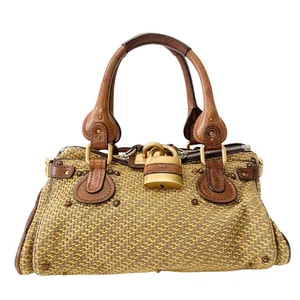 CHLOÉ Paddington Yelow/Brown Leather Tweed Handbag - Picture 1 of 15