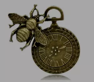 More details for 5 large quality antique bronze steampunk bee pocket watch~clock~pendants (39d)