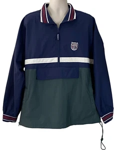 Vintage 90s Mens Reebok Windbreaker Half Zip Anorak Pullover Jacket Size L - Picture 1 of 9