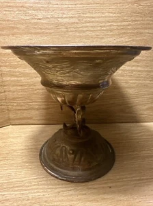 Handmade Tibetan Copper Silver Plated Butter Lamp Buddha Ritual Compote - Picture 1 of 24