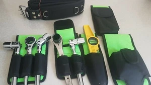 Padded Tool Belt 8 Tools Pouch Spanner Wrench Brush Mobile Tape Holder - Picture 1 of 9