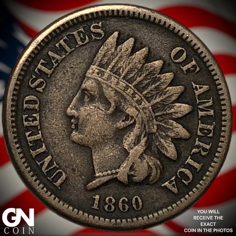 1860 Indian Head Cent Penny  Q7586 Cover
