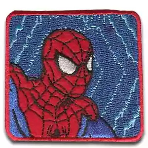 Disney Marvel Ultimate Spider-Man Iron-On Patch: Blue Comic Head Square New Ship - Picture 1 of 11