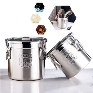 Contenitore ermetico per cereali in acciaio inox 6L/12 cucina secchio conservazione riso USA - Foto 1 di 30