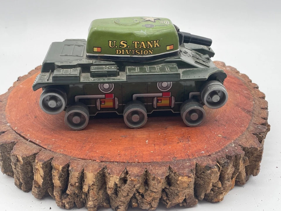 Litografía de hojalata vintage Marx años 50 EE. UU.  Tanque de juguete de cuerda Tank Division--3024,24 Foto 1 de 4