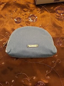 Miumiu Blue Velvet Logo Zipper Pochette Bleue Claire So Pretty! New W/Box #113 - Picture 1 of 12