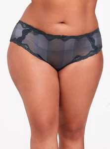 Torrid Outlander Tartan Plaid Microfiber & Lace Cheeky Panty Size 00 10 Medium - Picture 1 of 5