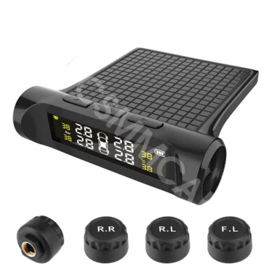 Wireless LCD TPMS Car Tire Pressure Monitoring System W/4 External Sensors - Image 1 of 4